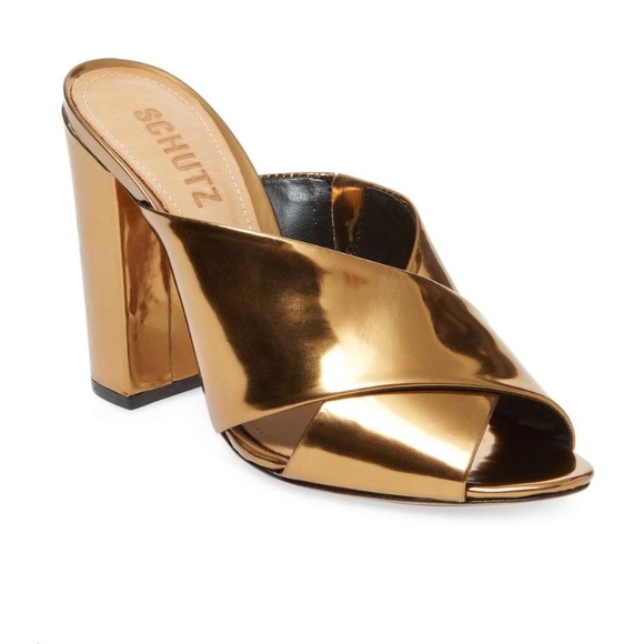 SCHUTZ Shoes - Schutz Maude gold heels size 8 only worn once!!!